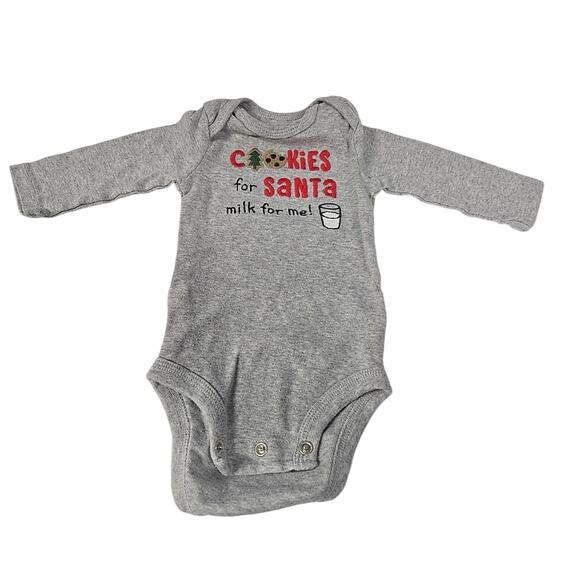 Carters Just One You Baby Size 3 Months 2pc Santa Top Bottom Set Plus Extra Top - Picture 10 of 14